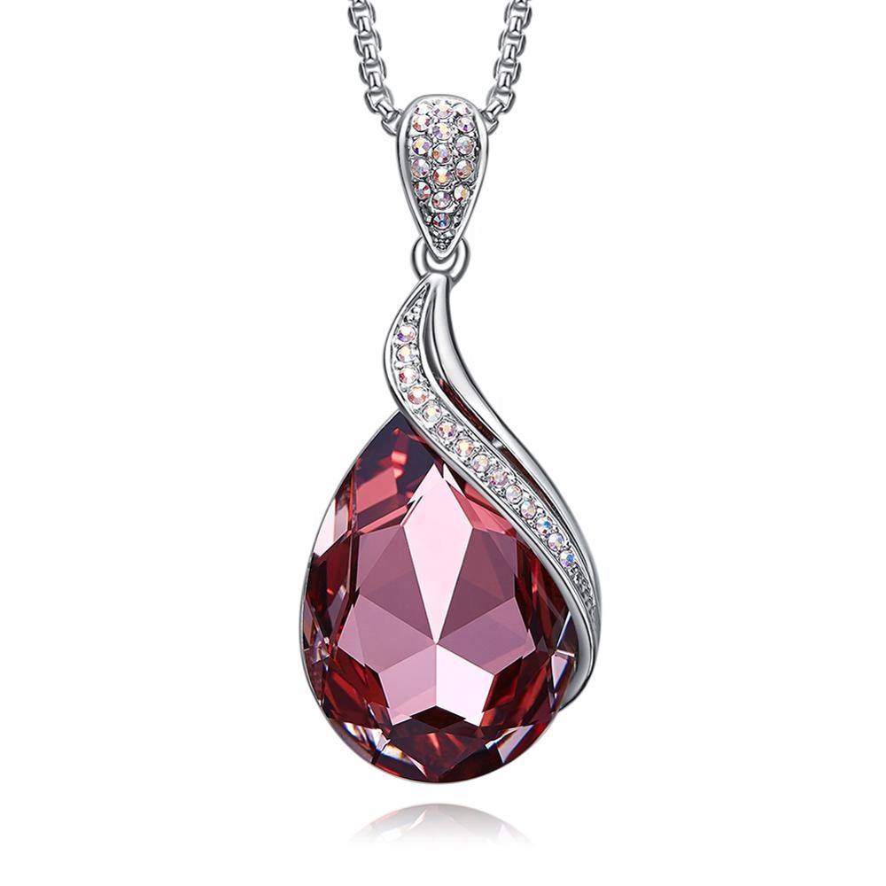 Necklace AGN11810 Wholesale fashion women silver plated custom crystal necklace jewelry