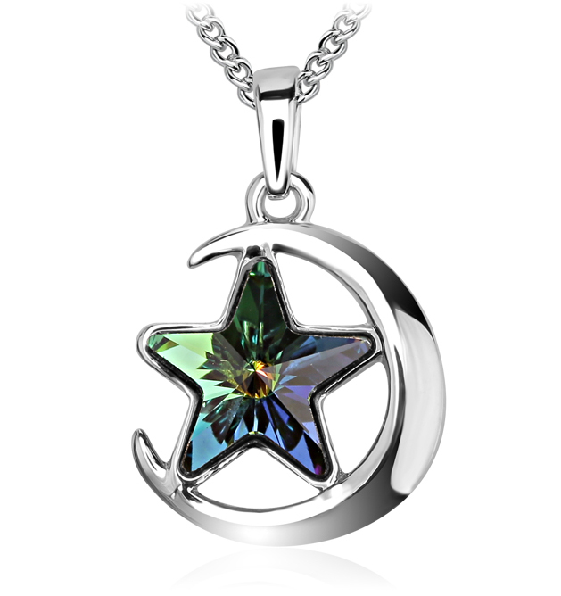 Necklace AGN16021 Cubic Zirconia Lucky Star White Gold necklace Fashion Gift Jewelry