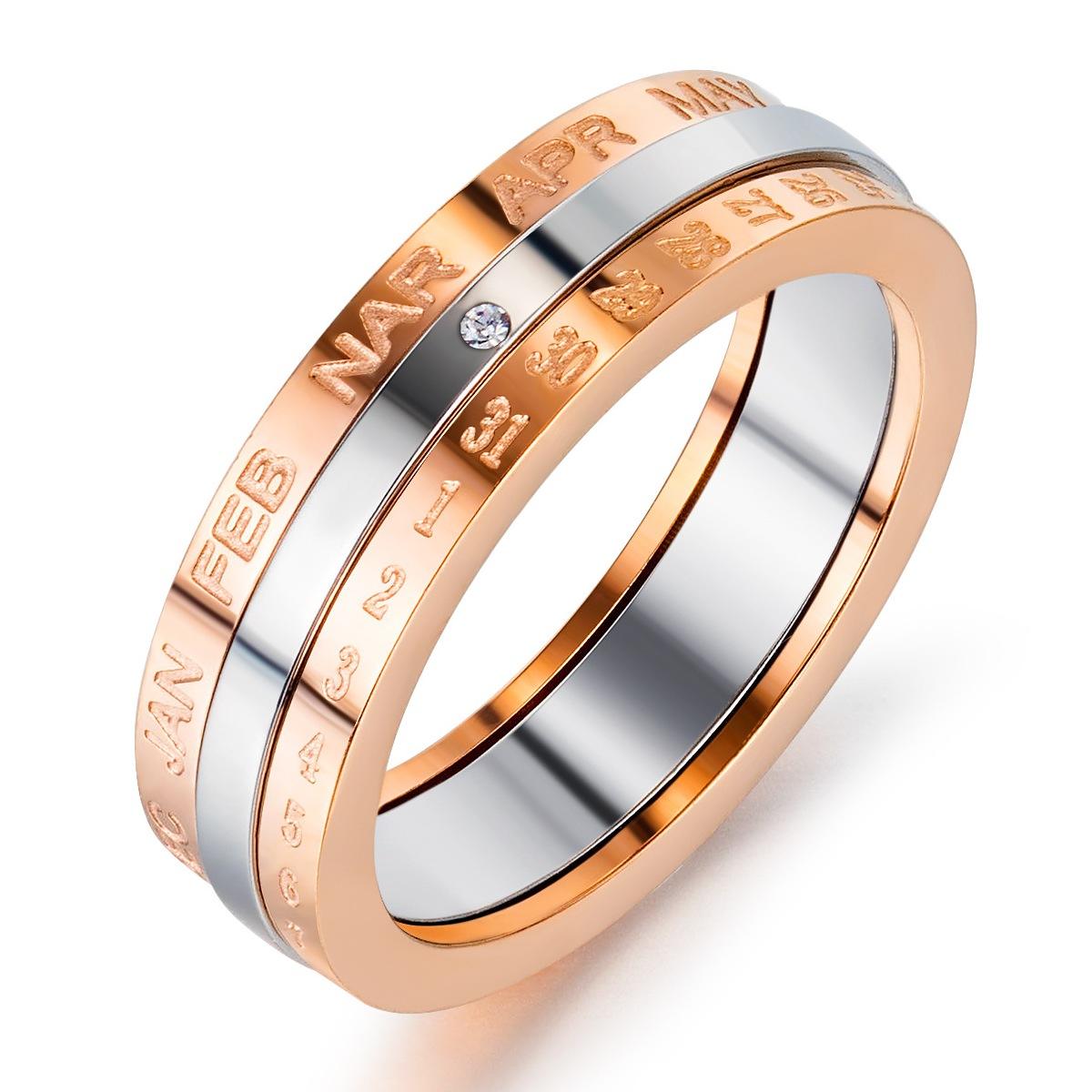 Minimalist Circle double K Gold Plated Stainless Steel Rings Fashion Gift Jewelry Wholesale AG JEWELRY