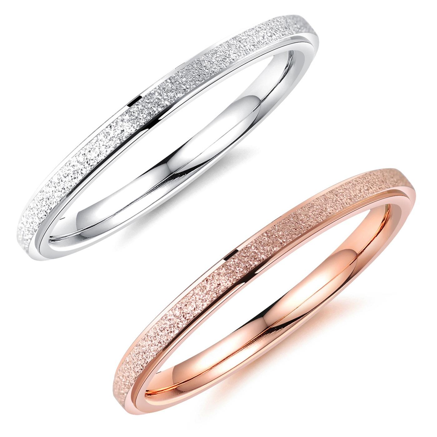 Minimalist Circle Frosted K Gold Plated Stainless Steel Rings Fashion Gift Jewelry Manufacture AG JEWELRY