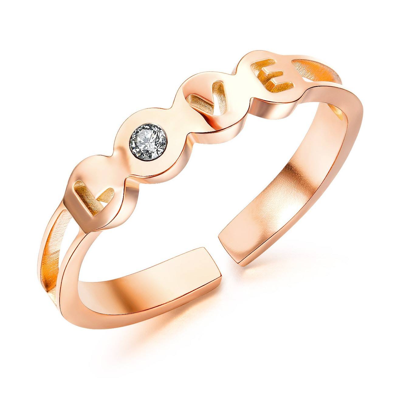 New arrival Love Zircon crystal K Gold Plated Titanium Stainless Steel Rings Women Fashion Jewelry Wholesale AG JEWELRY