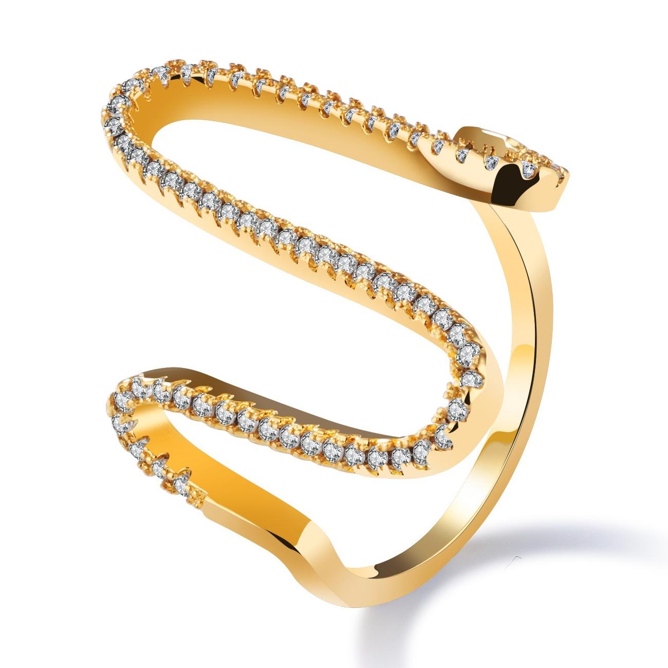 Stylish personality sense Zircon Rose Gold Plated Stainless Steel Rings High class Fashion Gift Jewelry Manufacture AG JEWELRY