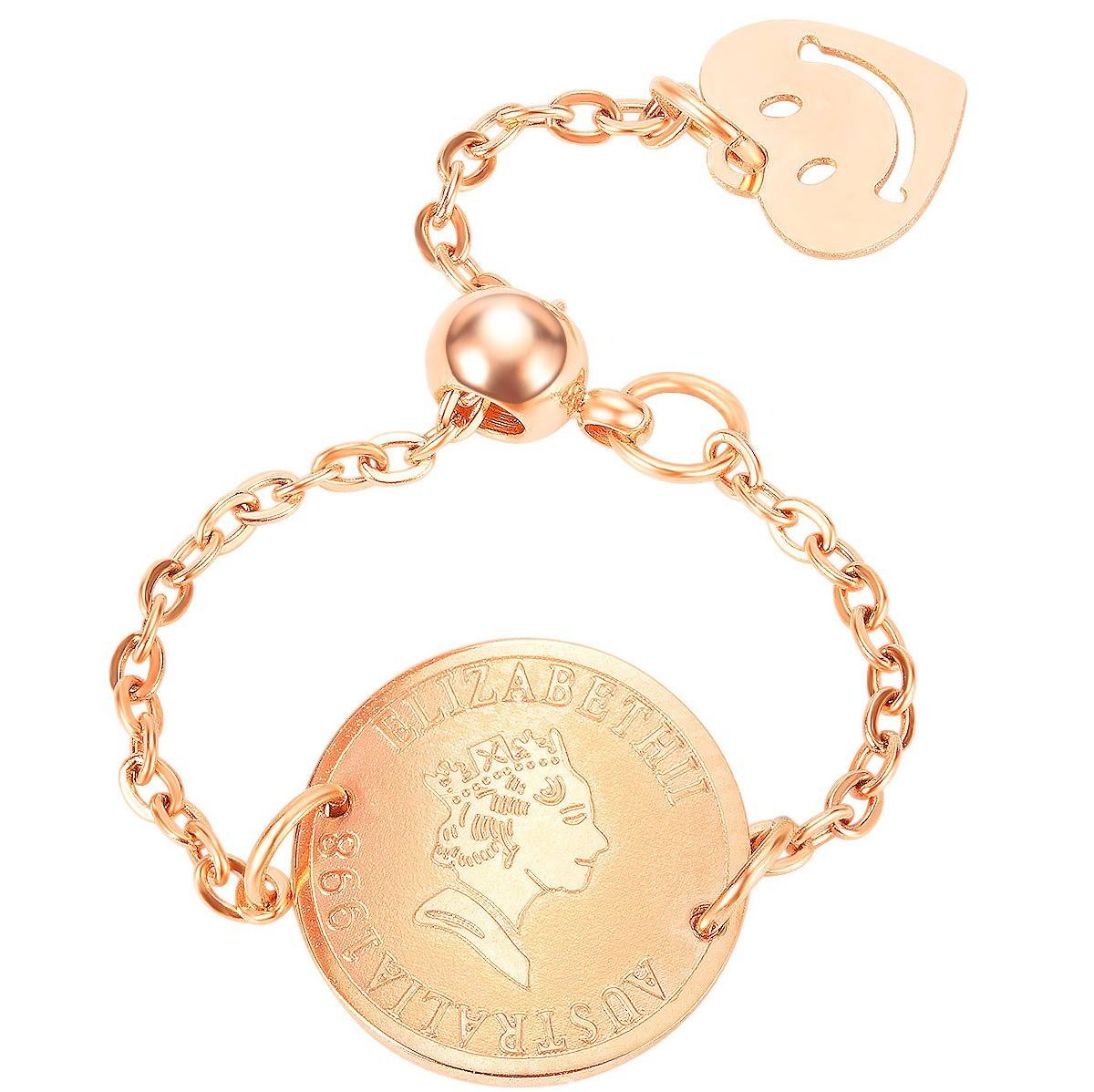 New arrival Coin Chain K Gold Plated Stainless Steel Rings Fashion Beautyt Gift Jewelry Wholesale AG JEWELRY