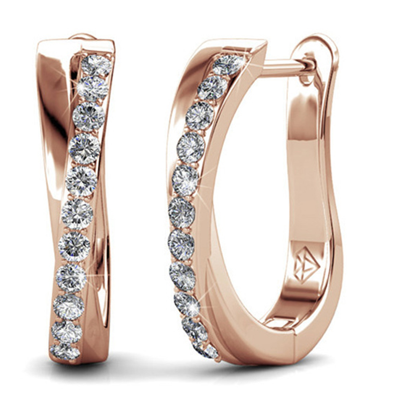 Small MOQ New Fashion 925 Sterling Silver Round Cut Earrings Silver Circle Earring Women Engagement Wedding Party Jewelry Gift