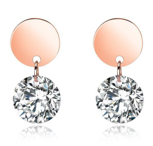 Factory Price Shinning Zircon Gold Plated Stainless Titanium Steel Hoop Earrings Beauty Fashion Gift ornament Manufacture