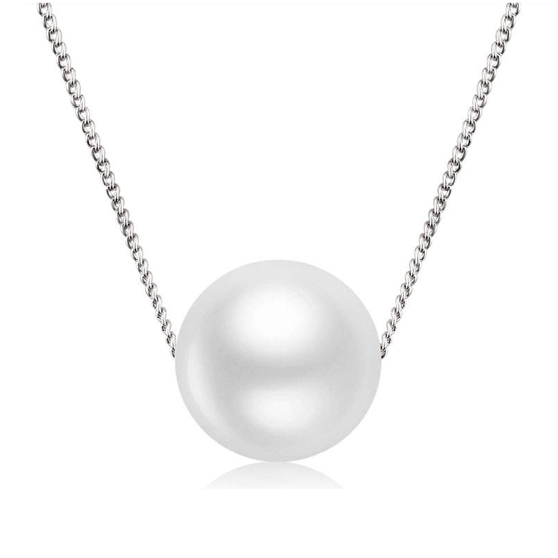 Small MOQ Beautiful Minimalist Big Fresh Pearl Gold Plated Pendant Necklace New arrival Fashion Women Gift Jewelry manufacture