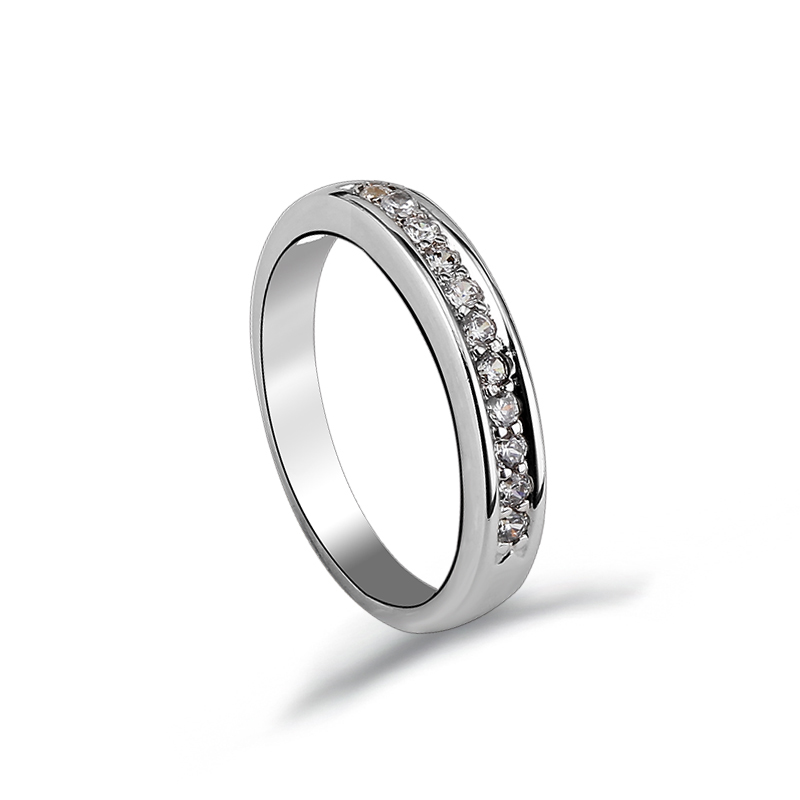 Small MOQ Minimalist Fashion Austrian Crystal White gold Rings Beautiful trendy Gift Jewelry for Women 40153
