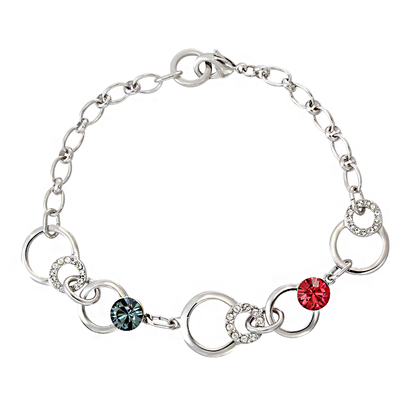 Small MOQ Romantic Circle Austrian Crystal Gold Plated Bracelet Fashion Beautiful Gift Jewelry For woman Party Dating Bracelet 30117