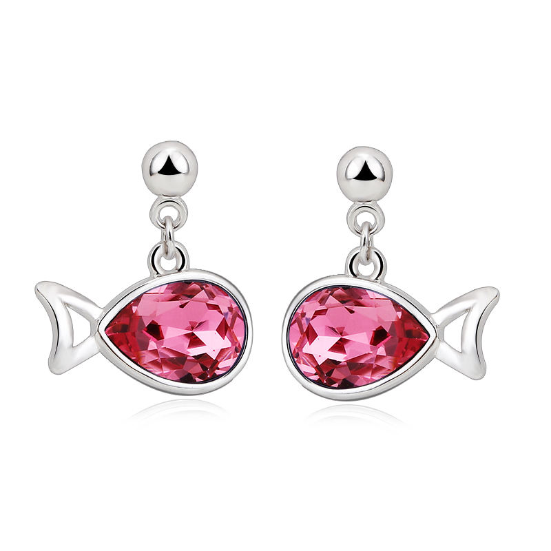 Factory price Ocean Fish Trendy Austrian crystal Drop Earrings Fashion Beautiful Gift Jewelry for Women Dating Party Jewelry 20741