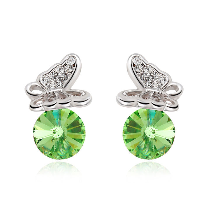 High quality Trendy Butterfly Austrian crystal stud Earrings Fashion Beautiful Gift Jewelry for Women Dating Party Jewelry 20756