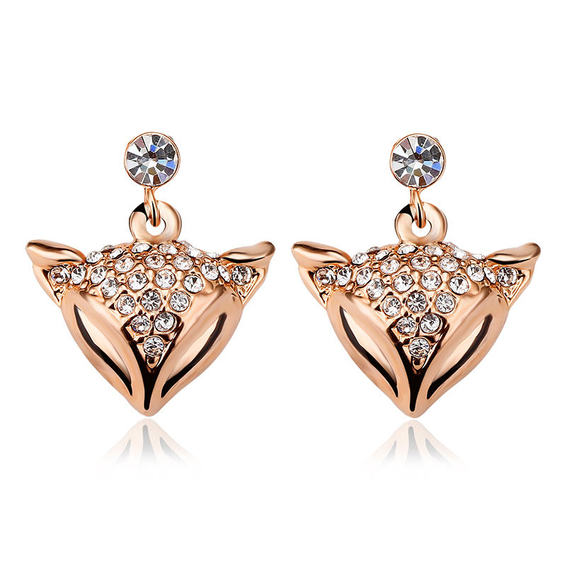 Small MOQ Beautiful Fox Trendy Austrian crystal Drop Earrings Fashion Gift Jewelry for Women Dating Party Jewelry 20776