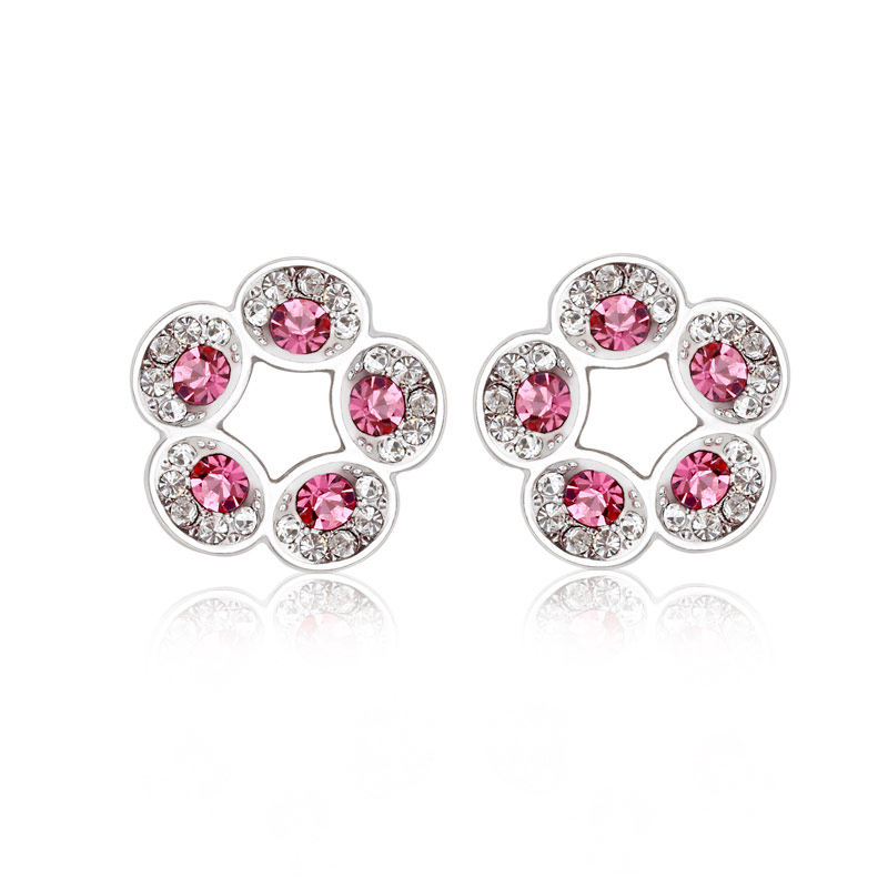 Factory price Rainbow Flower Austrian crystal stud Earrings Fashion Beautiful Gift Jewelry for Women Dating Party Jewelry 20796