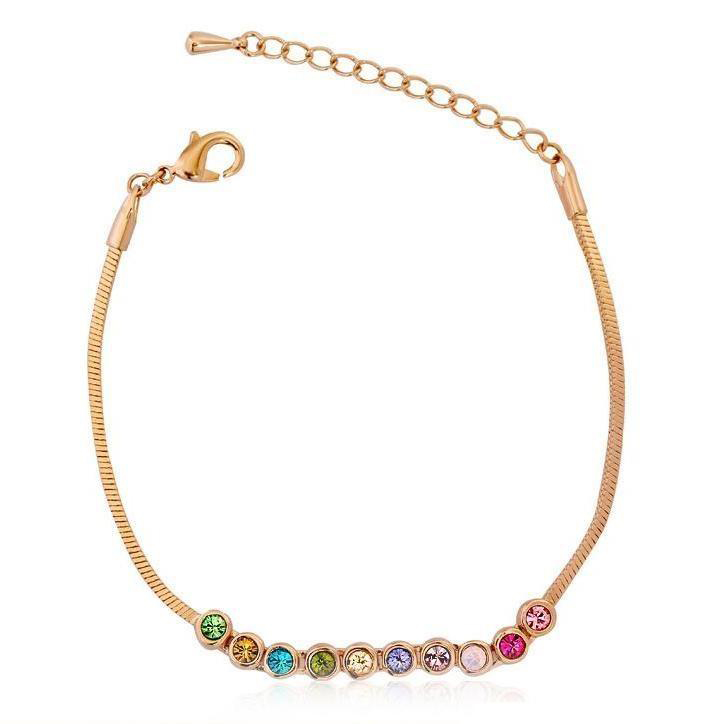 Factory price Minimalist Fashion Austrian Crystal Gold Plated Bracelet Beautiful Gift Jewelry For woman Party Dating Bracelet 30091