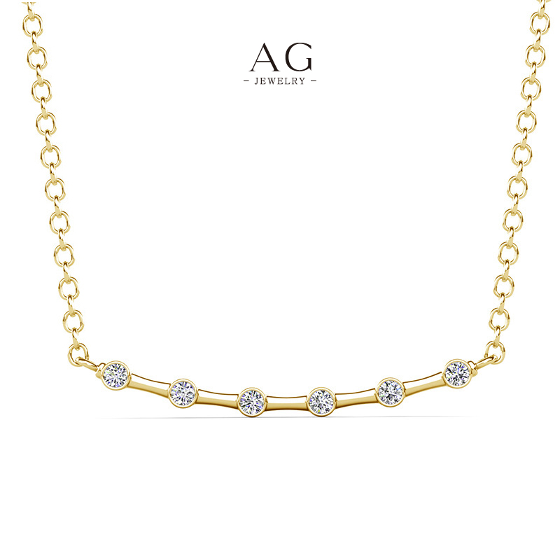 AG Wedding Zirconia Pendant Necklace Luxury Bridal Jewelry Small MOQ AGXL015 