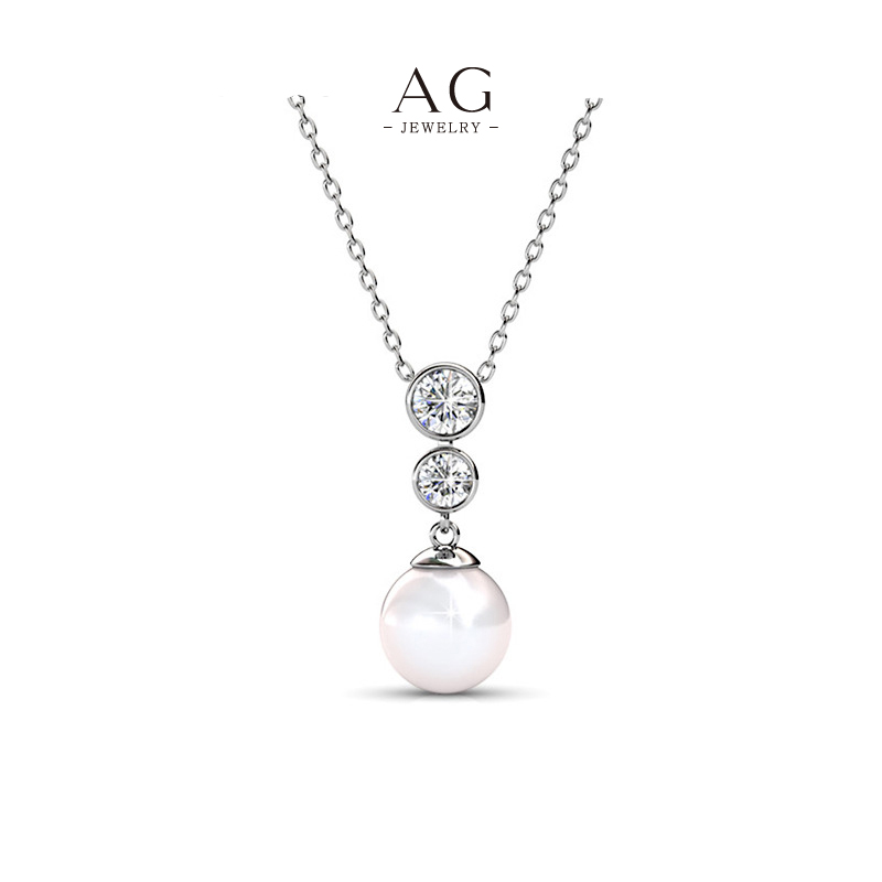AG Crystal Pearl Drop Necklace Luxury Evening Jewelry Wholesale Supplier AGDPS0702