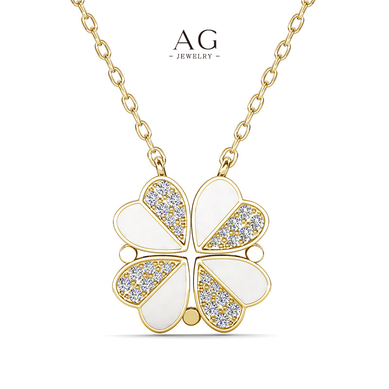 AG Convertible Bloom Necklace 4 Heart Pendant Multi Way Jewelry AGDP0857