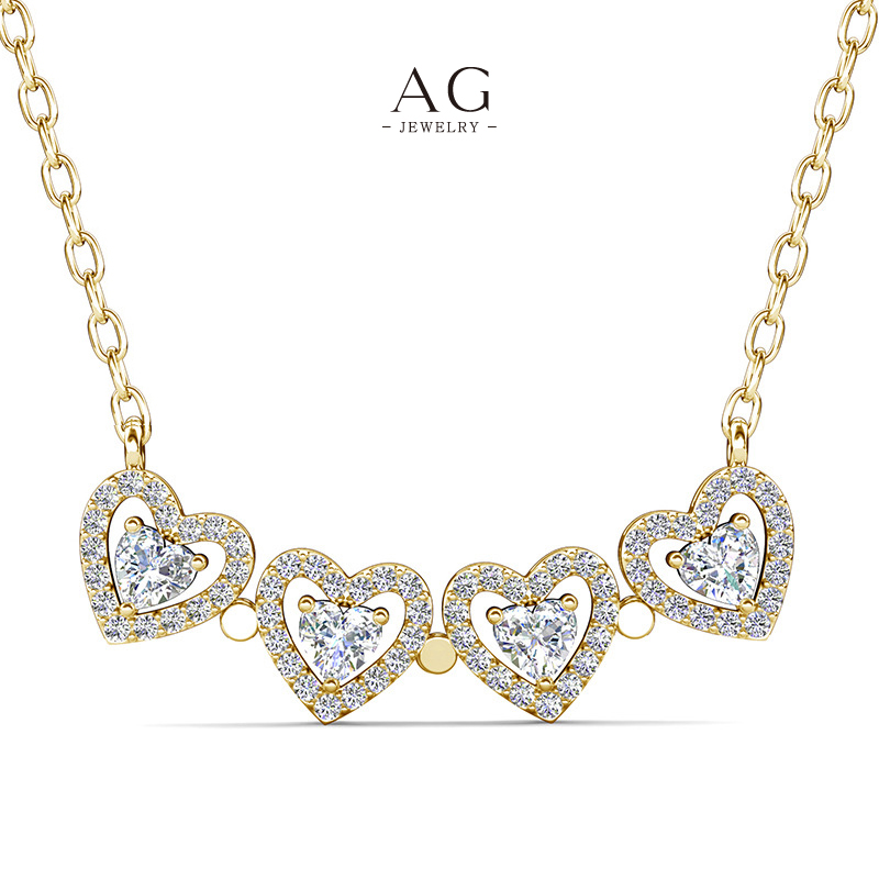 AG Convertible Flower Heart Necklace 4 in 1 Transformable Jewelry AGDP0848