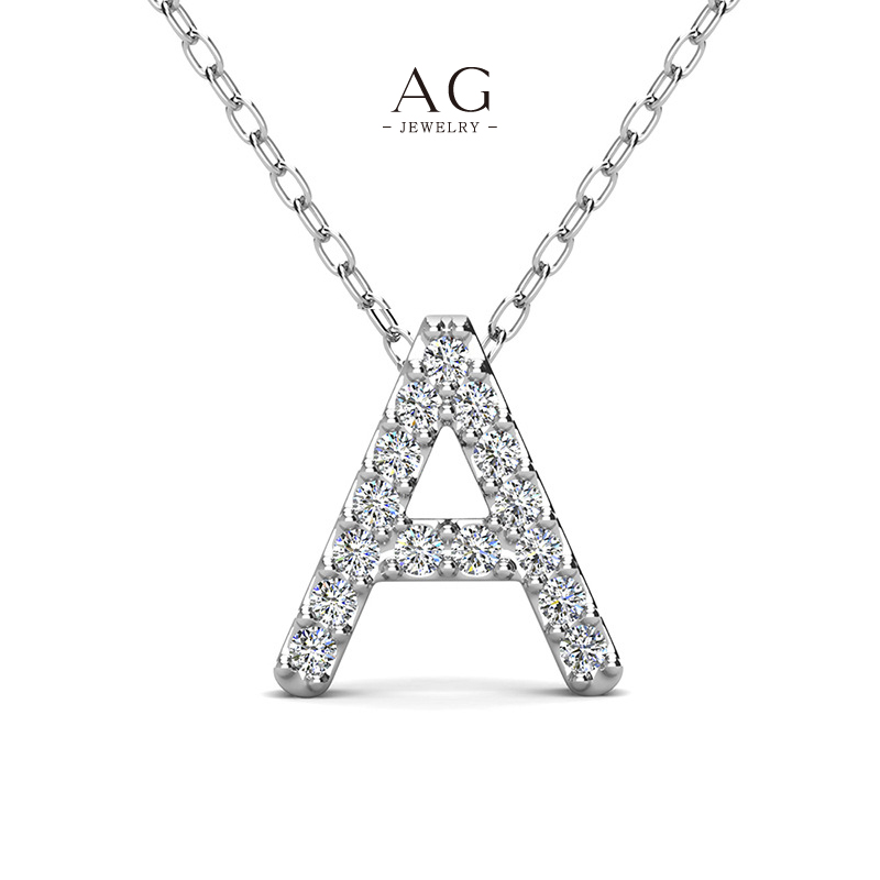 AG A to Z Alphabet Necklace 26 Letter Pendant Collection Custom Jewelry AGDP0815