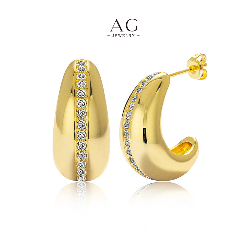 AG Premium Zirconia Earrings Custom OEM Service AG JEWELRY AGDE0824