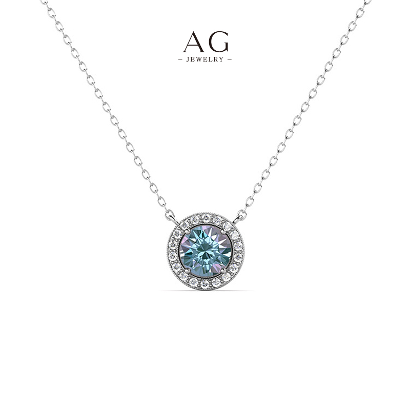 AG Sapphire Blue Zirconia Necklace Luxury Evening Jewelry AG JEWELRY AGDGPS0031