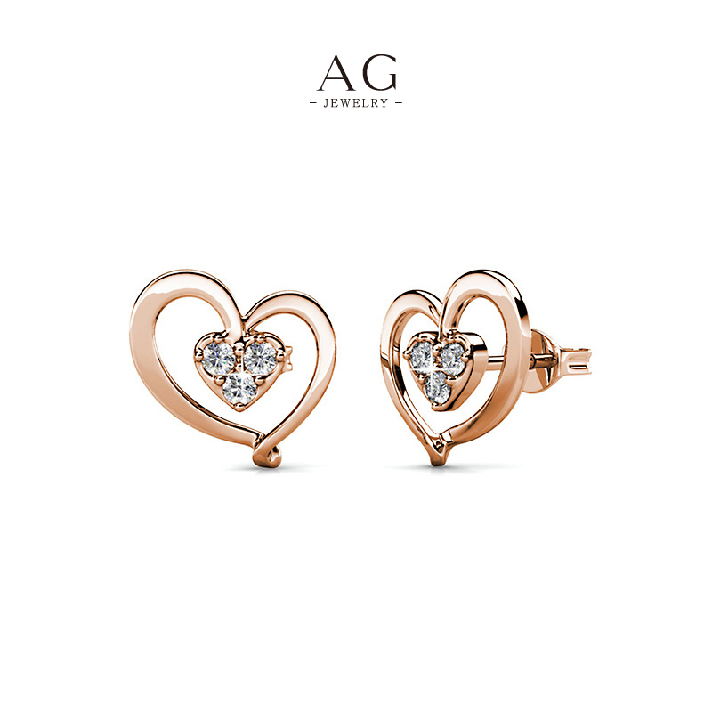 AG Minimalist Crystal Earrings Scandinavian Design Style AGDES0444 