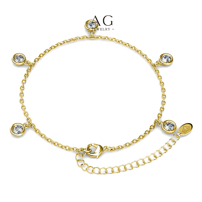 AG Five Zirconia Pendant Bracelet Elegant Stacking Jewelry AGDBS0022