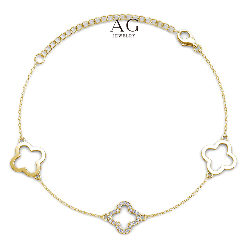 AG Clover Charm Bracelet Celtic Design Collection AG JEWELRY AGDB0258
