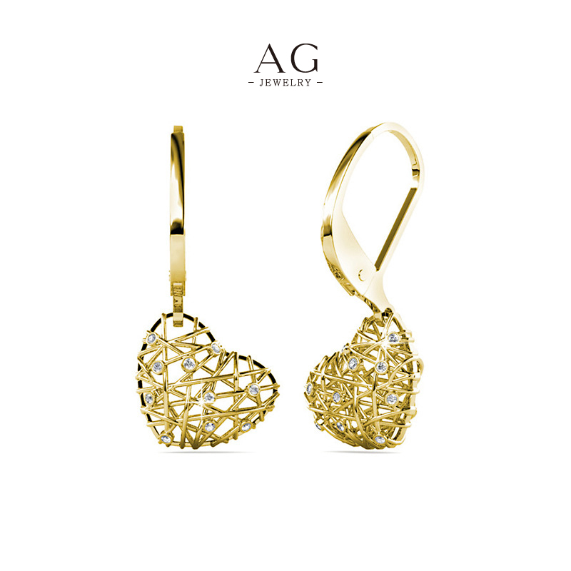 AG Heart Zirconia Stud Earrings Romantic Gift Set AGDES0415