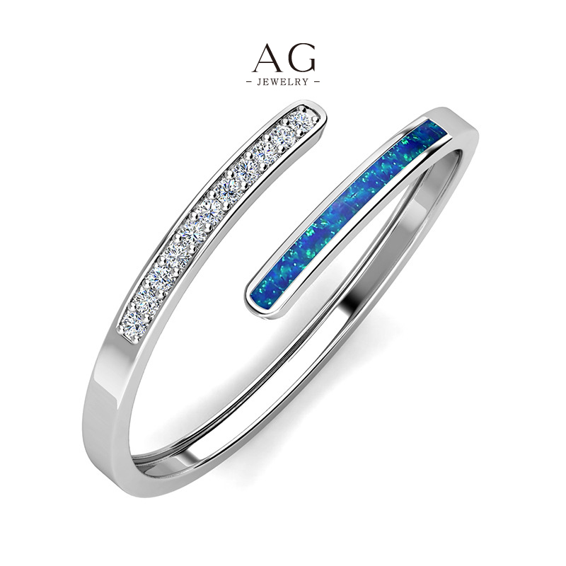AG Zirconia Opal Fusion Ring Unique Gemstone Combination AGDB0234