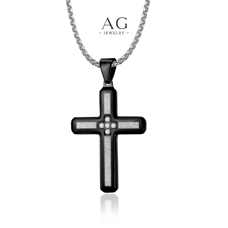 AG Men‘s Stainless Steel Cross Pendant Necklace Factory Price Small MOQ Jewelry Manufacturer AGDZ016 