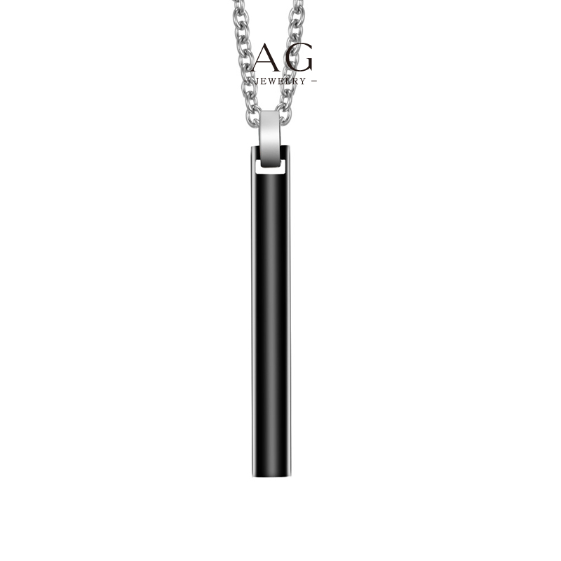 AG Men’s Stainless Steel Bar Pendant Necklace Minimalist Jewelry Small MOQ AGDZ020