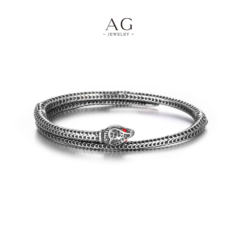 AG Men‘s Stainless Steel Snake Design Bracelet Factory Price Small MOQ Jewelry Manufacturer AGCZ077