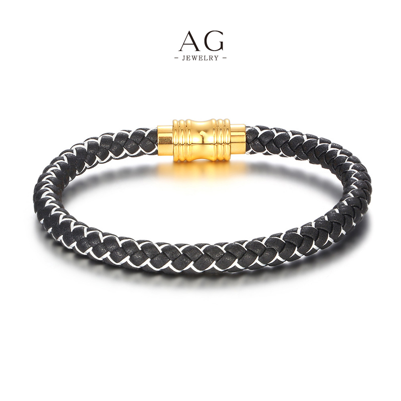 AG Men's PU Wrap Around Bracelet Direct Factory Price OEM AG JEWELRY AGYL651