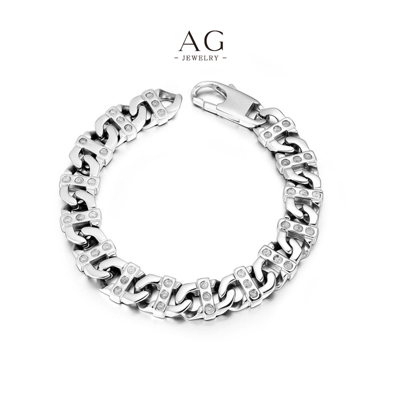 AG Men’s Stainless Steel Cuff Chain Custom Branding Service AGCE064
