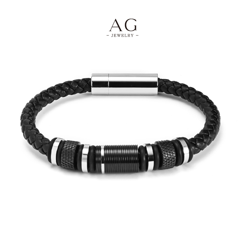 AG Men‘s Stainless Steel Braided Rope Bracelet Low Price Direct Factory Supplier AGSL049