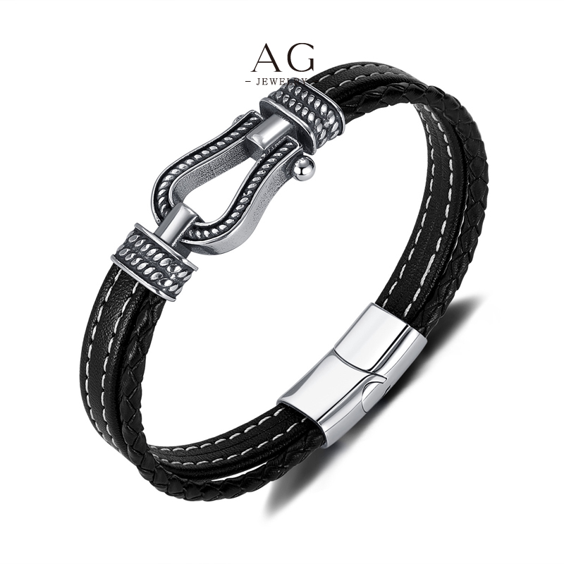 AG Men’s Synthetic Leather Wristband Fashion Accessory Line Bulk Order Supplier AGPH1593