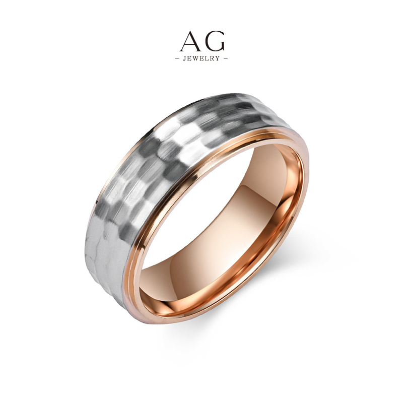 AG Men's Two Tone Plated Ring Dual Finish Jewelry Line Factory Direct AGJZ046