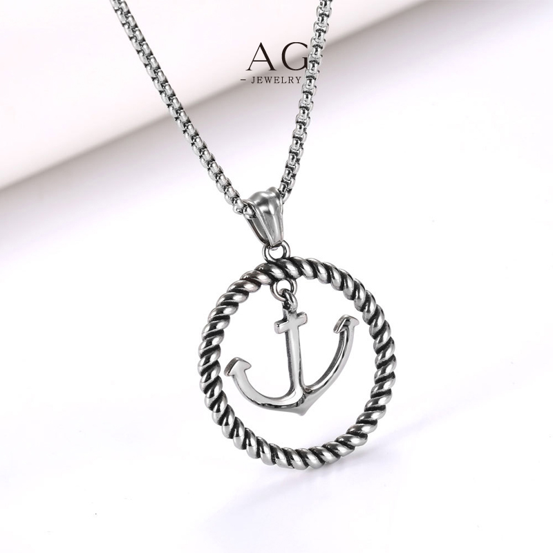 AG Men‘s Steel Cross Pendant Necklace Custom Engraving Service AGSP875