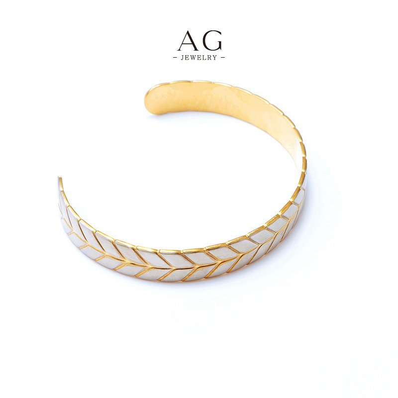 AG Men‘s Leaf Design Bangle Nature Theme Jewelry Line Bulk Order Supplier AG JEWELRY AGSZ4780