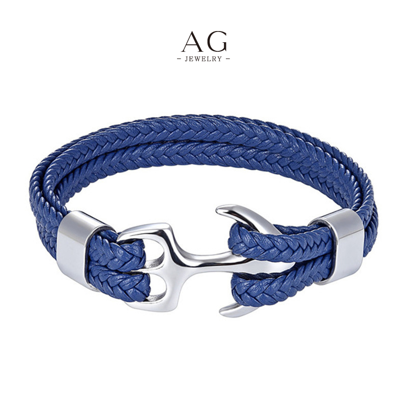 AG Men‘s Assorted Color PU Cord Bracelet Promotional Item Line Wholesale Supplier AG111
