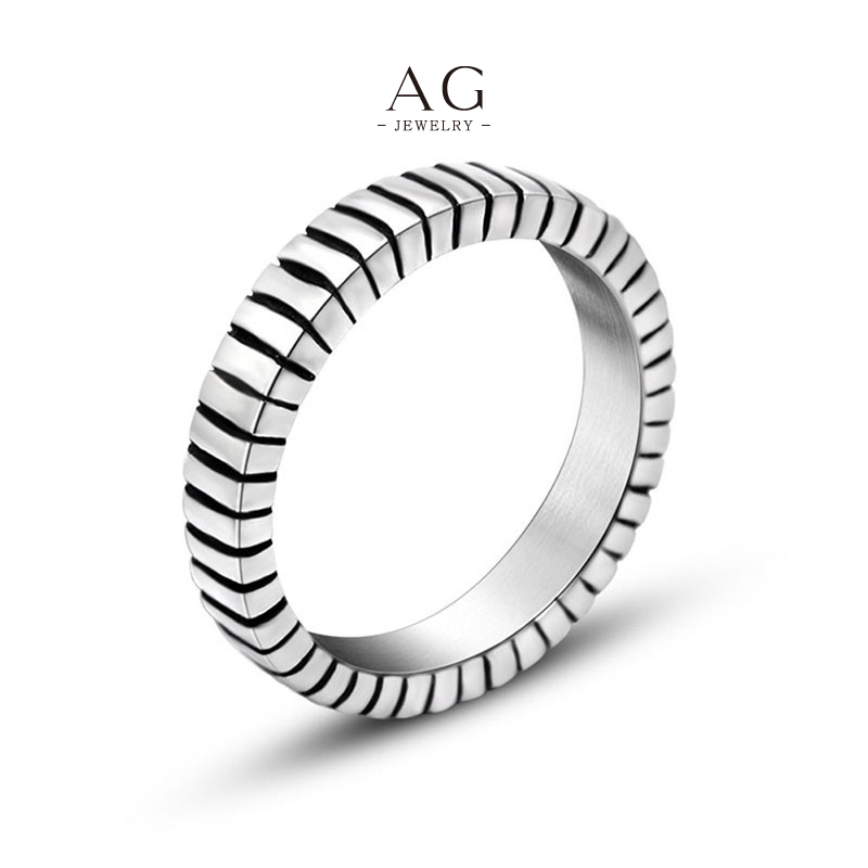 AG Men‘s Striped Band Ring Modern Design Jewelry Line OEM Manufacturer AG JEWELRY AGSA774