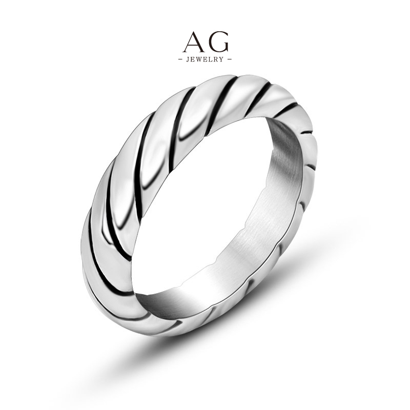 AG Men‘s Line Pattern Band Ring Geometric Jewelry Collection Wholesale Supplier AGSA773