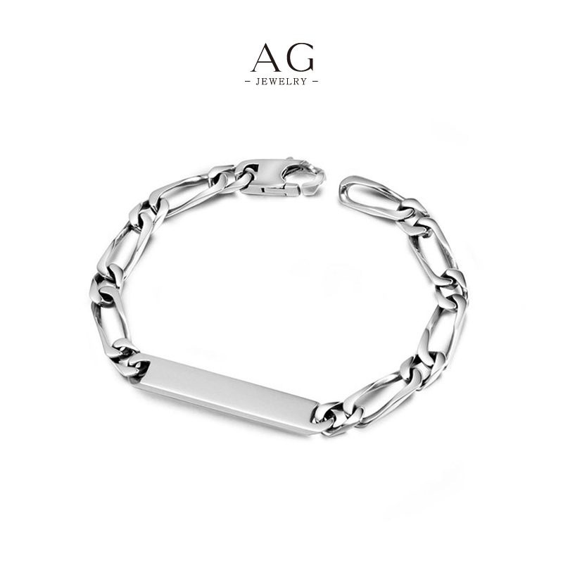 AG Men’s Steel Link Wristband Bulk Inventory Supplier AGCE1072