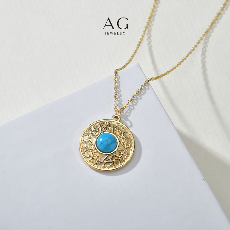AG Natural Turquoise Nugget Necklace Raw Earthy Jewelry Line Wholesale Supplier AGN25098