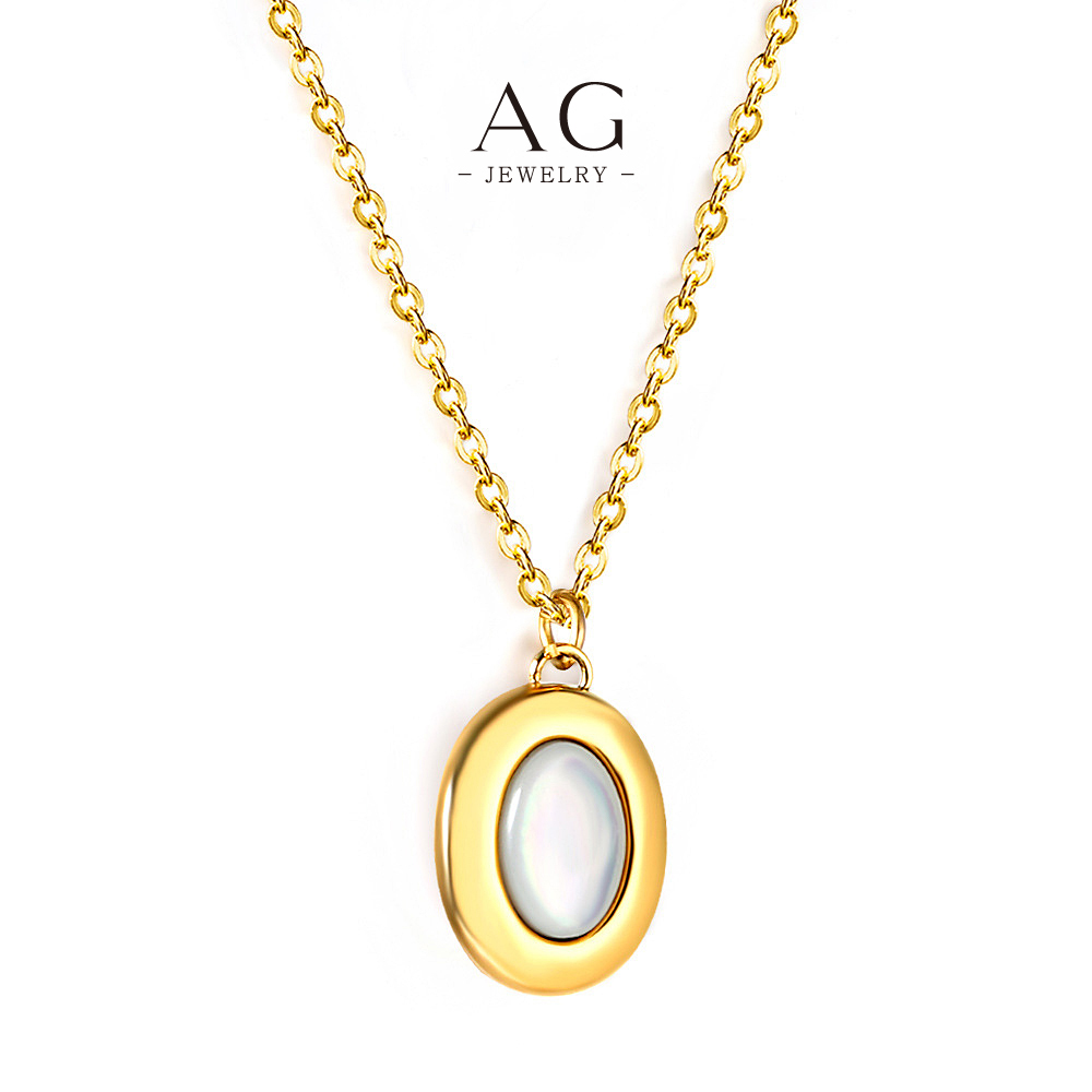 AG Natural Mother of Pearl Pendant Necklace Oceanic Gemstone Jewelry Line OEM Manufacturer AG2A270 