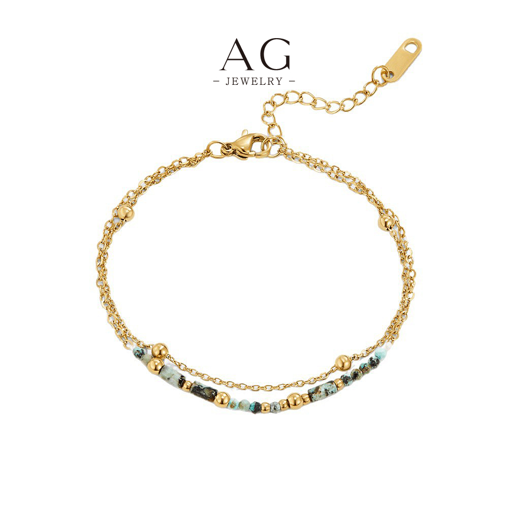 AG Natural Gemstone Stretch Bracelet Healing Crystal Jewelry Line OEM Service AGMSLA3 