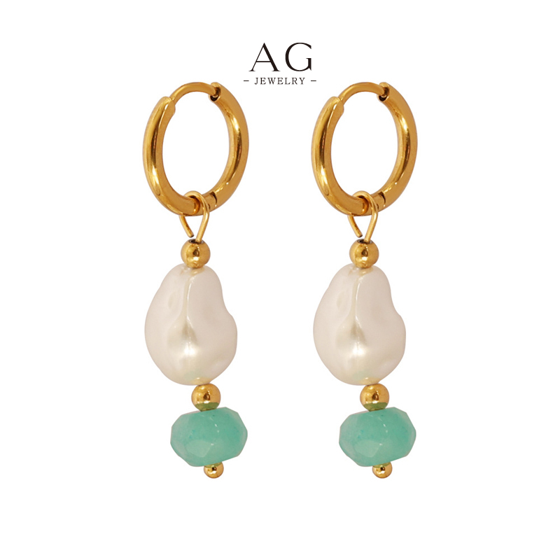 AG Jade Natural Pearl Drop Earrings Timeless Organic Jewelry Line Wholesale Supplier AG1196