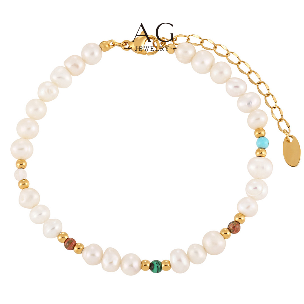 AG Raw Crystal Chip Bracelet Minimalist Earthy Jewelry Line OEM Manufacturer AG031