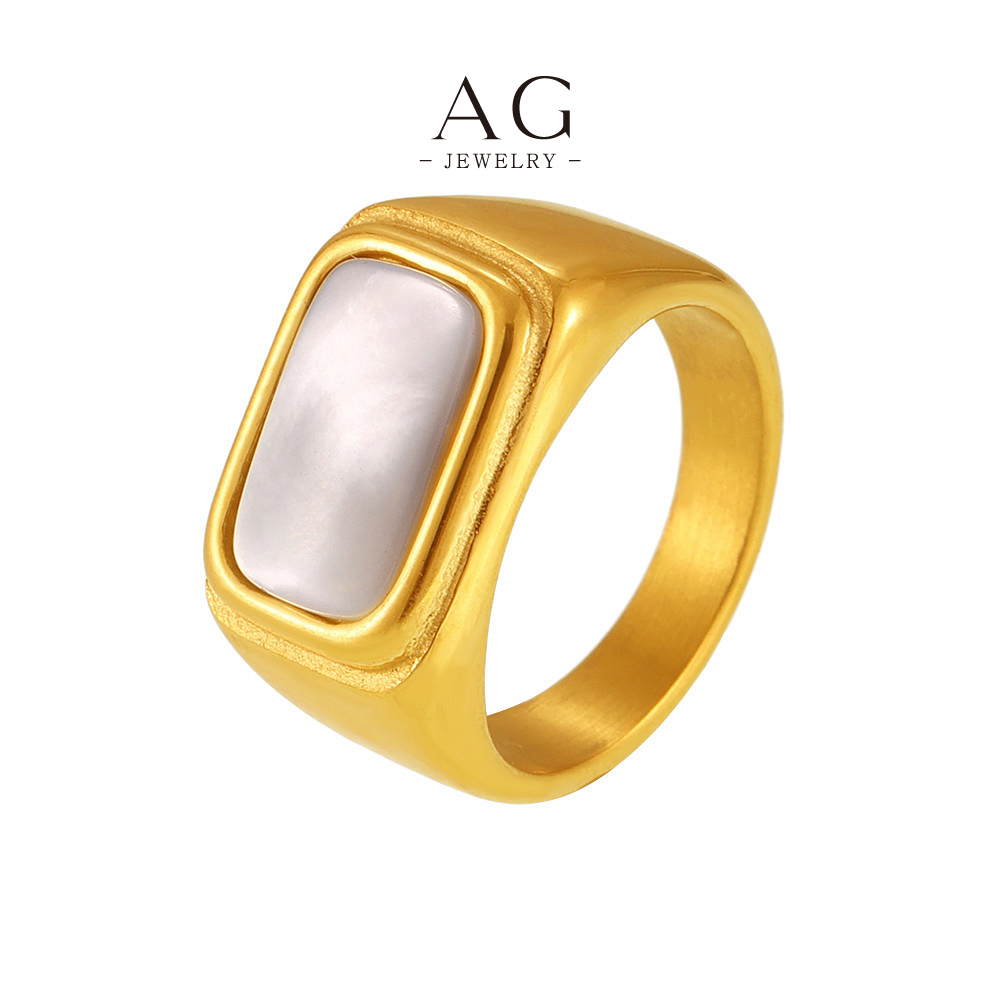 AG Stainless Steel Shell Ring Beach Theme Jewelry OEM Service Worldwide Shipping AGA255