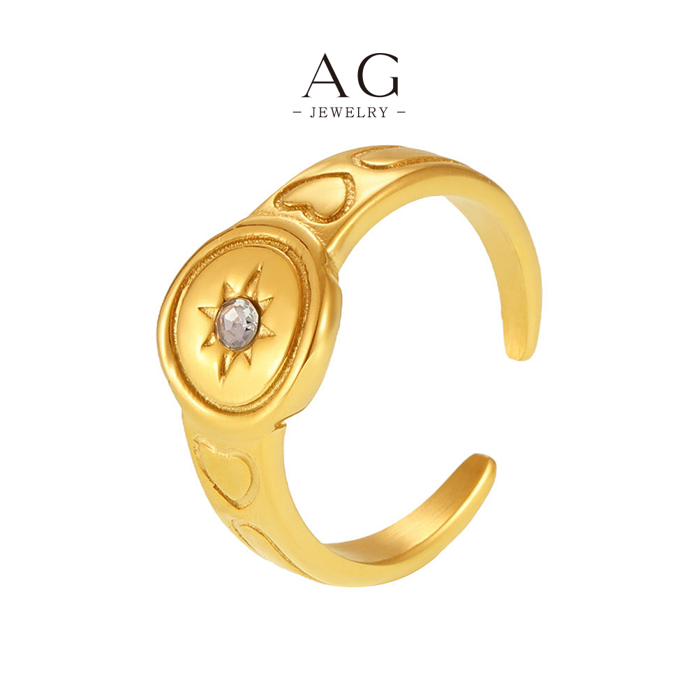 AG Stainless Steel Elegant Ring Collection B2B Supplier OEM Service Available AGA735